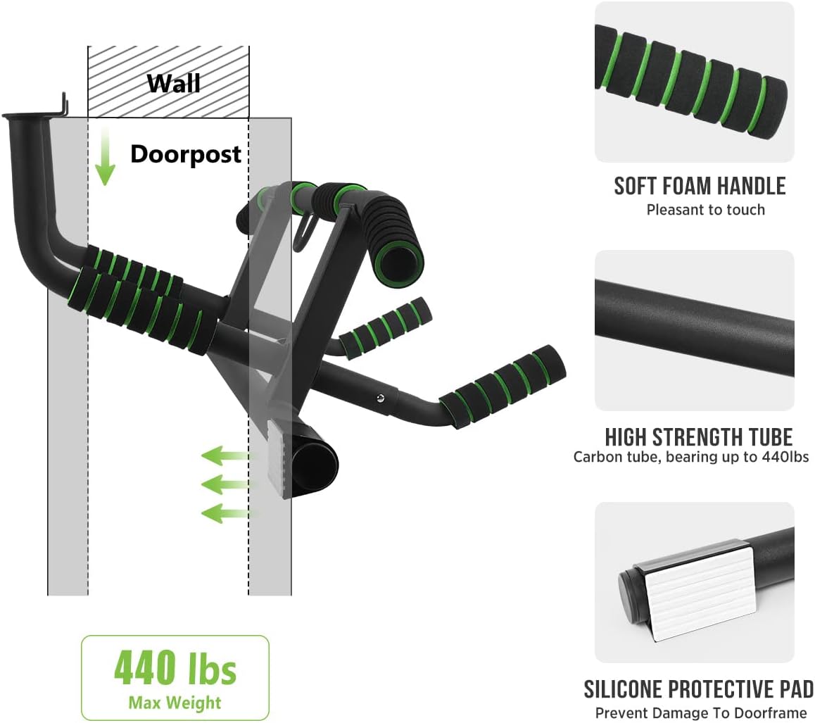 2025 Upgrade Multi-Grip Pull Up Bar with Smart Larger Hooks Technology